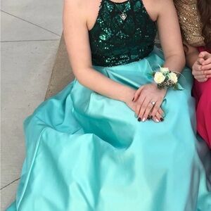 Elegant Aqua Gown